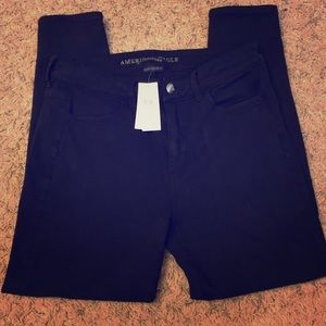 Women AE outfitters black denim leggings NWT